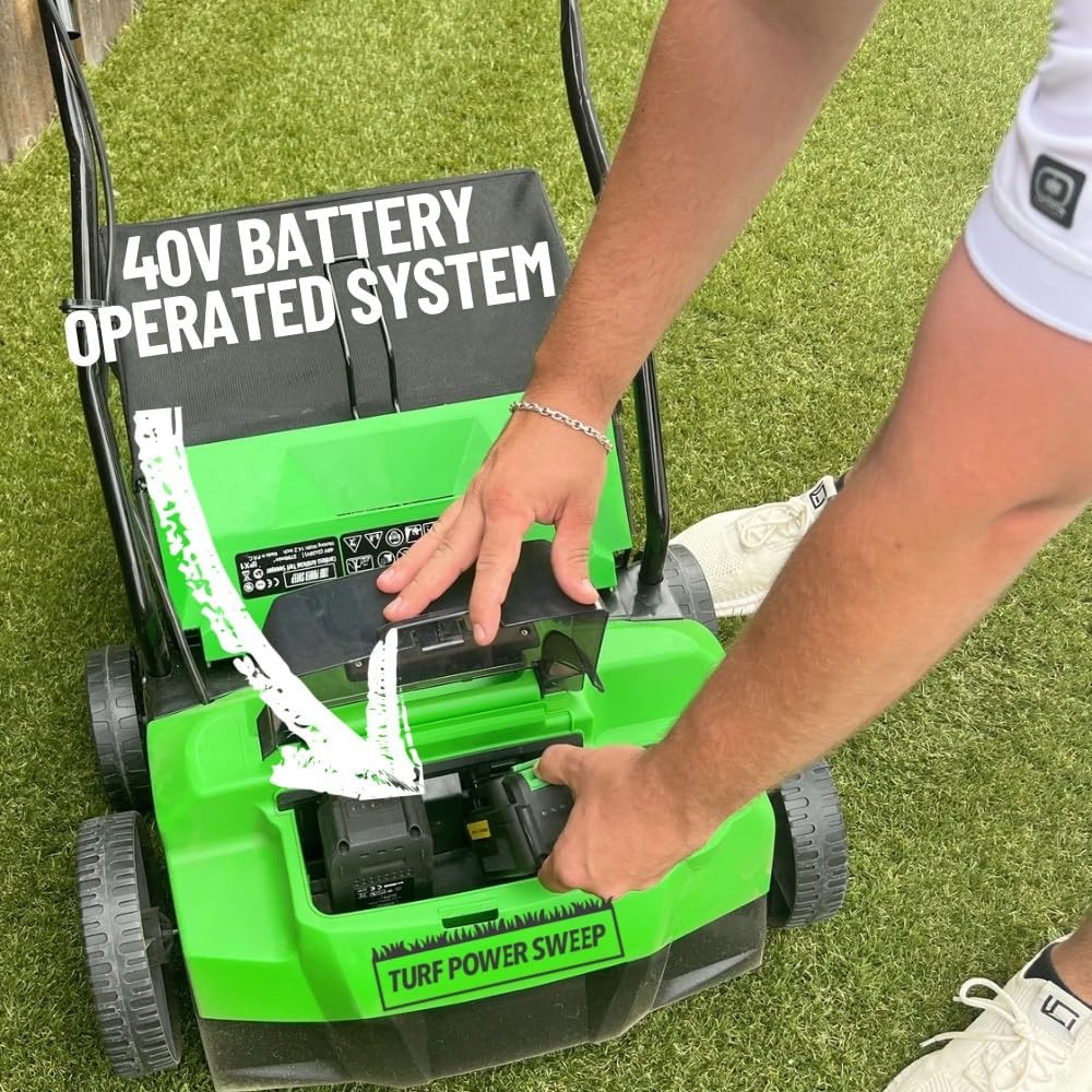 the original #1 battery powered turf power sweep