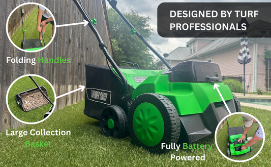 Battery Powered Artificial Turf Broom VS Gas Powered