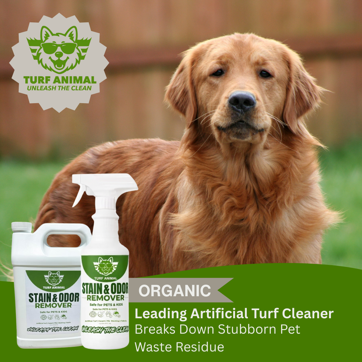 #1 organic artificial turf cleaner turf animal – 1 gallon concentrate
