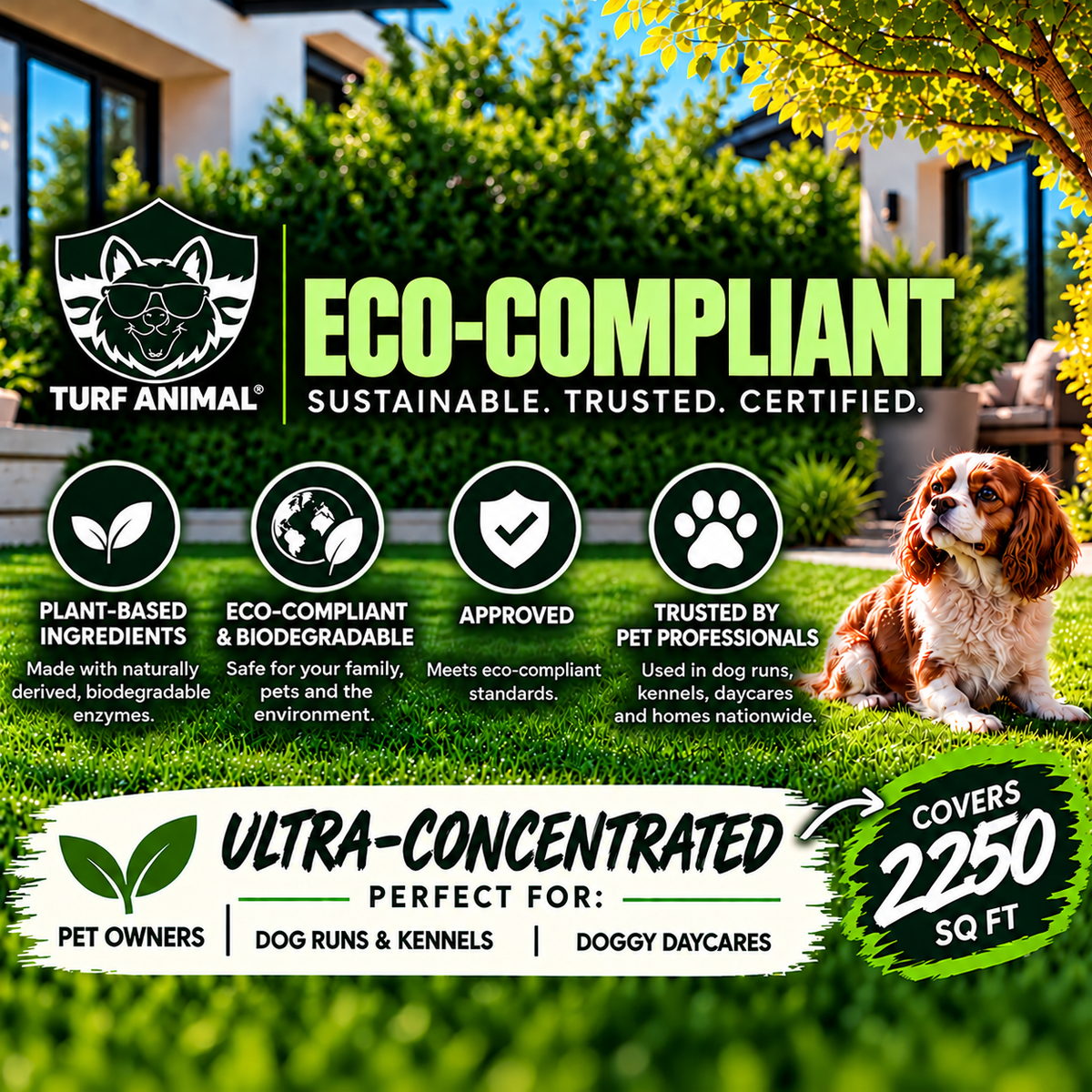 (2 pack refill) turf animal pro strength outdoor odor remover