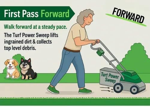 the original #1 battery powered turf power sweep