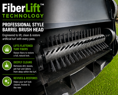 (SHIPS LATE JUNE) - Turf Power Sweep™ MAX + Turf Power Jet™ | 40V Cordless Artificial Turf Sweeper & Blower Combo, Lifts Flattened Fibers, Removes Debris & Pet Hair