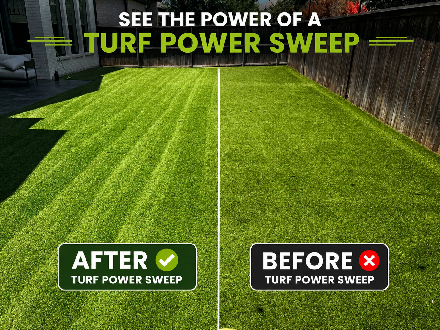 (ships late june) - turf power sweep™ max + turf power jet™ | 40v cordless artificial turf sweeper & blower combo, lifts flattened fibers, removes debris & pet hair