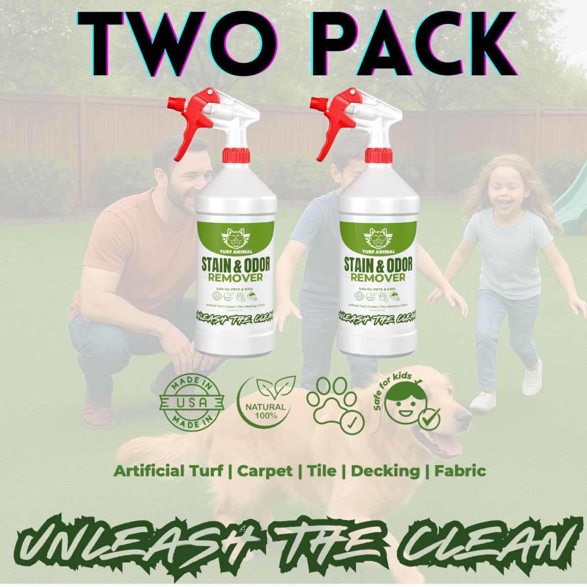 (2 Pack) Turf Animal ORIGINAL - Organic Artificial Turf Cleaner – 32oz ...