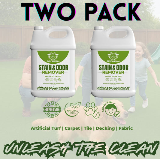 (2 Pack) Organic Artificial Turf Cleaner Turf Animal – 1 Gallon Concentrate