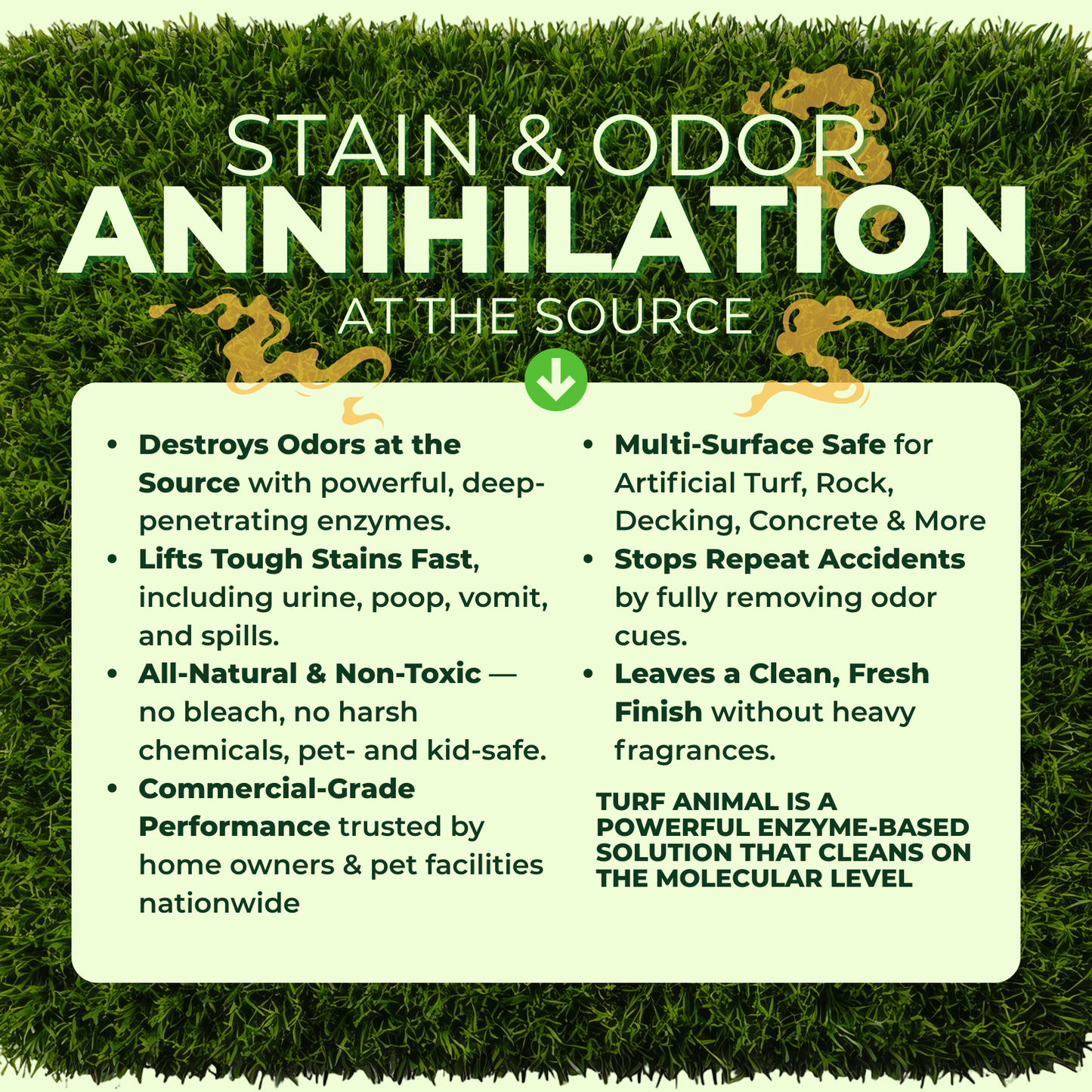 (2 pack refill) turf animal pro strength outdoor odor remover