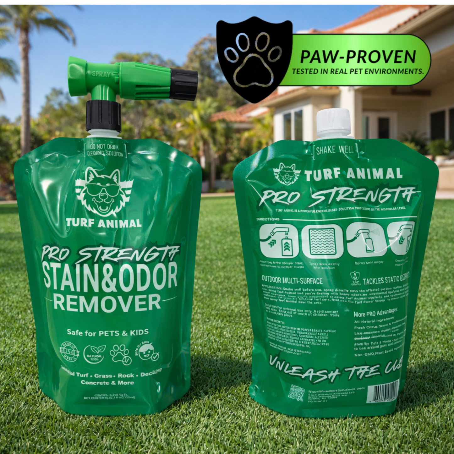 (starter pack - with sprayer) turf animal pro strength outdoor odor remover
